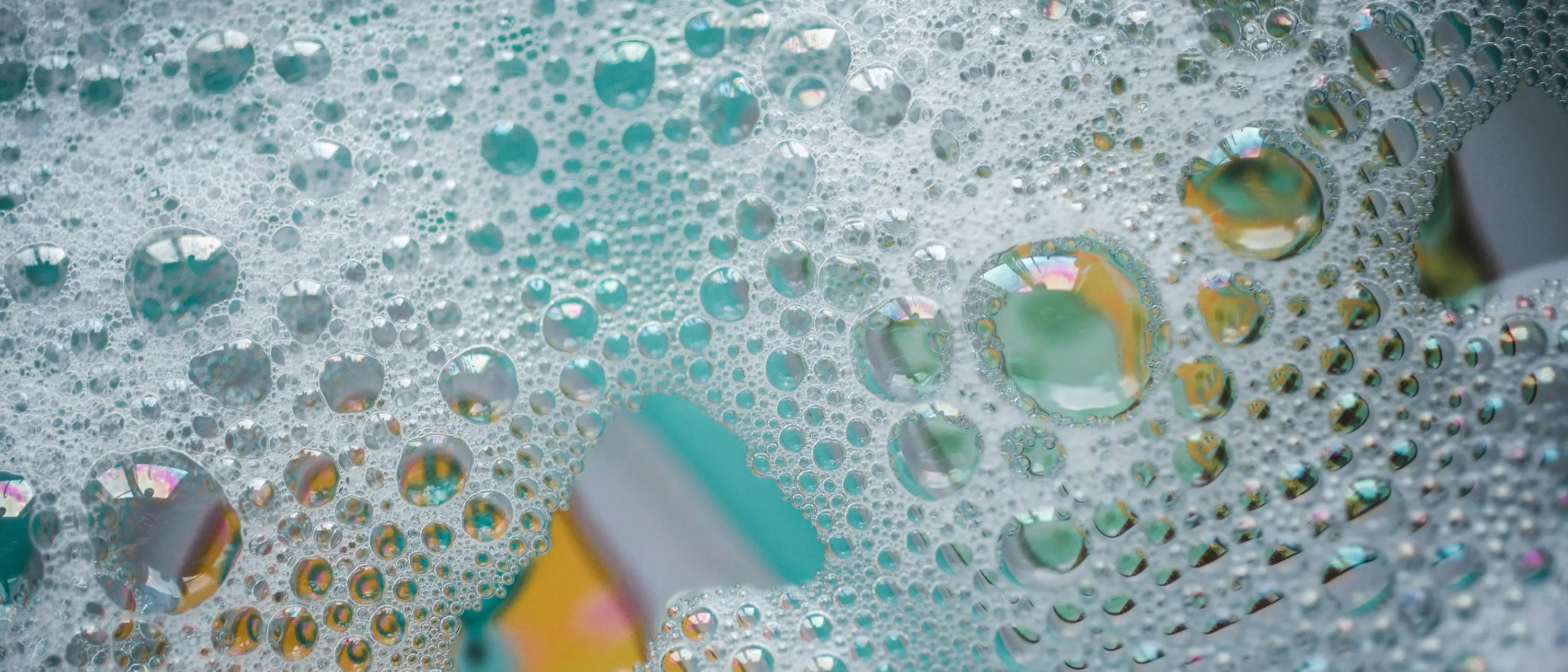 close up of soap bubbles