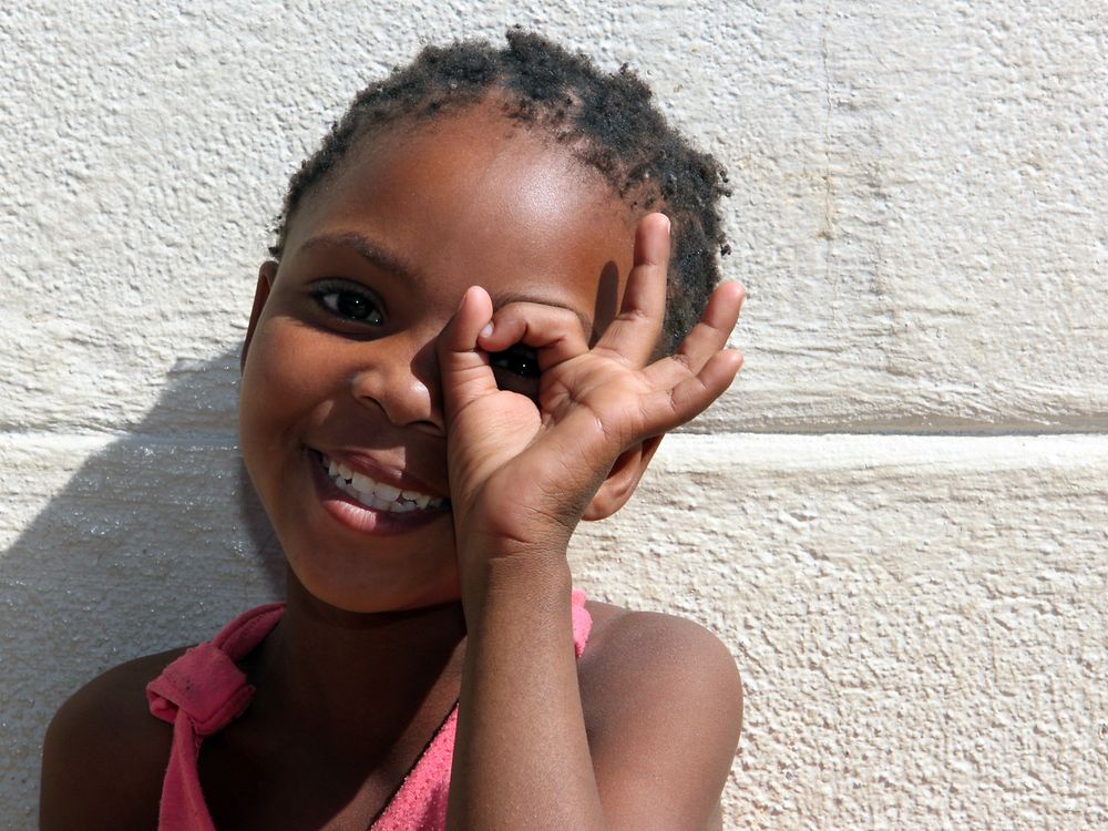 Happy girl in Namibia